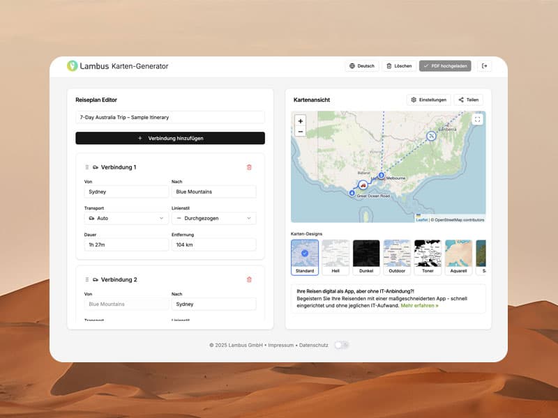 Interactive Map from Booking Confirmations
